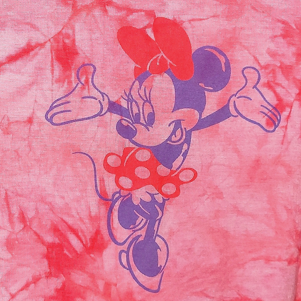 DISNEY'S Tie-Dye Minnie Mouse Short Sleeve Top Girl's Size L(10-12) - Picture 5 of 6